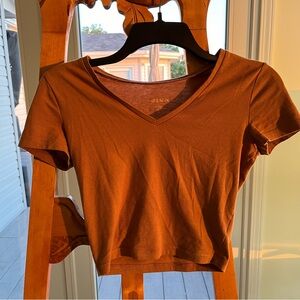 V-Neck Cropped T-Shirt